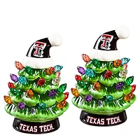 Texas Tech Red Raiders 2-Pack 4" Ceramic LED Christmas Tree Set