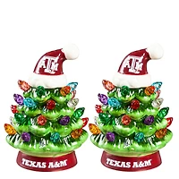 Texas A&M Aggies 2-Pack 4" Ceramic LED Christmas Tree Set