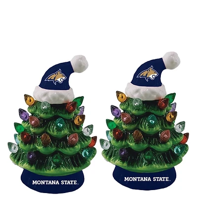 Montana State Bobcats 2-Pack 4" Ceramic LED Christmas Tree Set