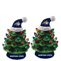 Montana State Bobcats 2-Pack 4" Ceramic LED Christmas Tree Set