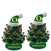 Oregon Ducks 2-Pack 4" Ceramic LED Christmas Tree Set
