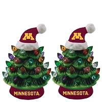 Minnesota Golden Gophers 2-Pack 4" Ceramic LED Christmas Tree Set