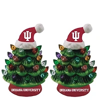 Indiana Hoosiers 2-Pack 4" Ceramic LED Christmas Tree Set