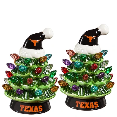 Texas Longhorns 2-Pack 4" Ceramic LED Christmas Tree Set