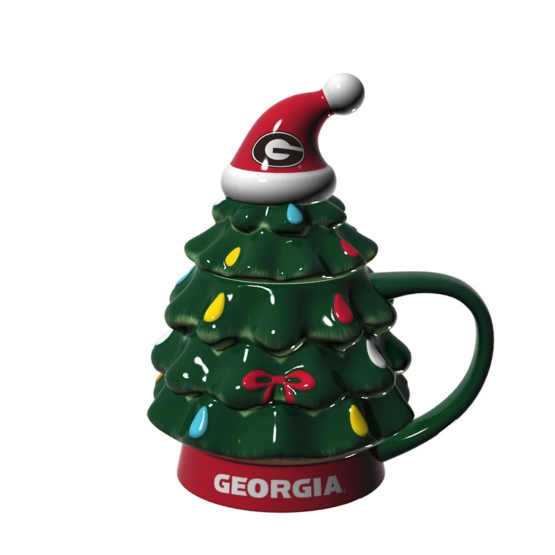 Georgia Bulldogs 14oz. Christmas Tree Mug With Lid
