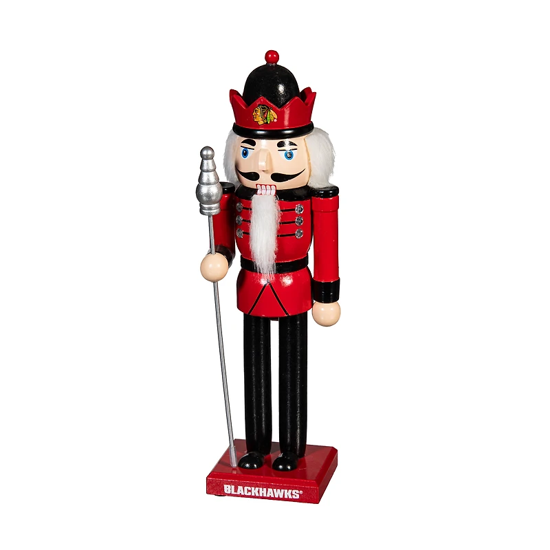 Chicago Blackhawks 12" Wooden Nutcracker Statue