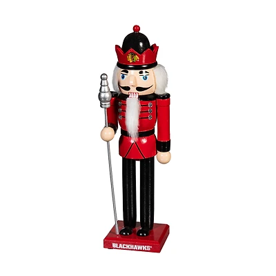 Chicago Blackhawks 12" Wooden Nutcracker Statue