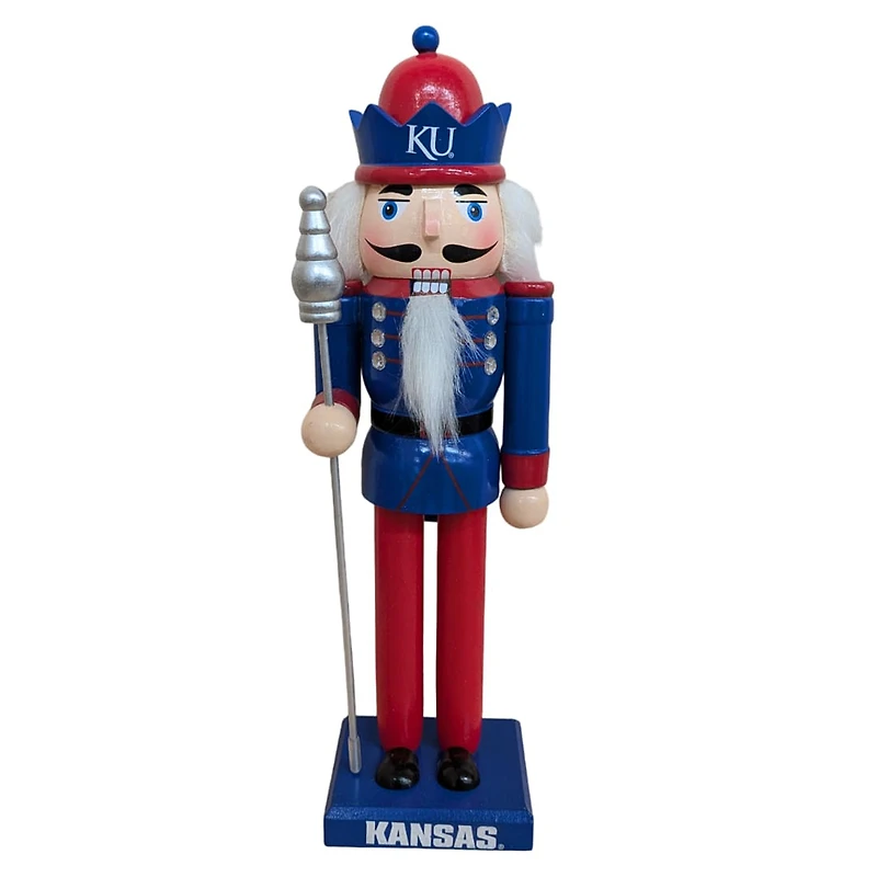 Kansas Jayhawks 12" Wooden Nutcracker Statue