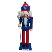 Kansas Jayhawks 12" Wooden Nutcracker Statue