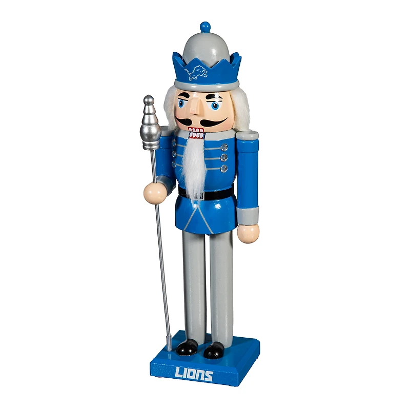 Detroit Lions 12" Wooden Nutcracker Statue