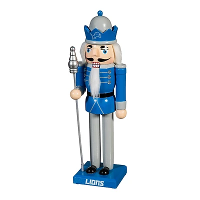 Detroit Lions 12" Wooden Nutcracker Statue
