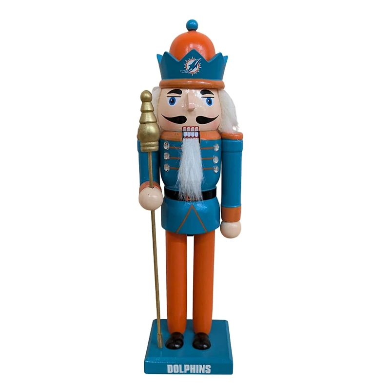 Miami Dolphins 12" Wooden Nutcracker Statue