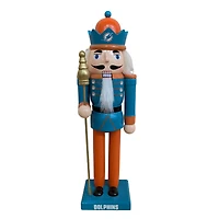Miami Dolphins 12" Wooden Nutcracker Statue