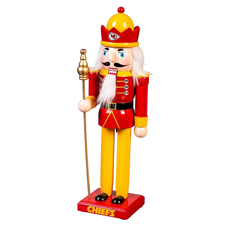 Kansas City Chiefs 12" Wooden Nutcracker Statue