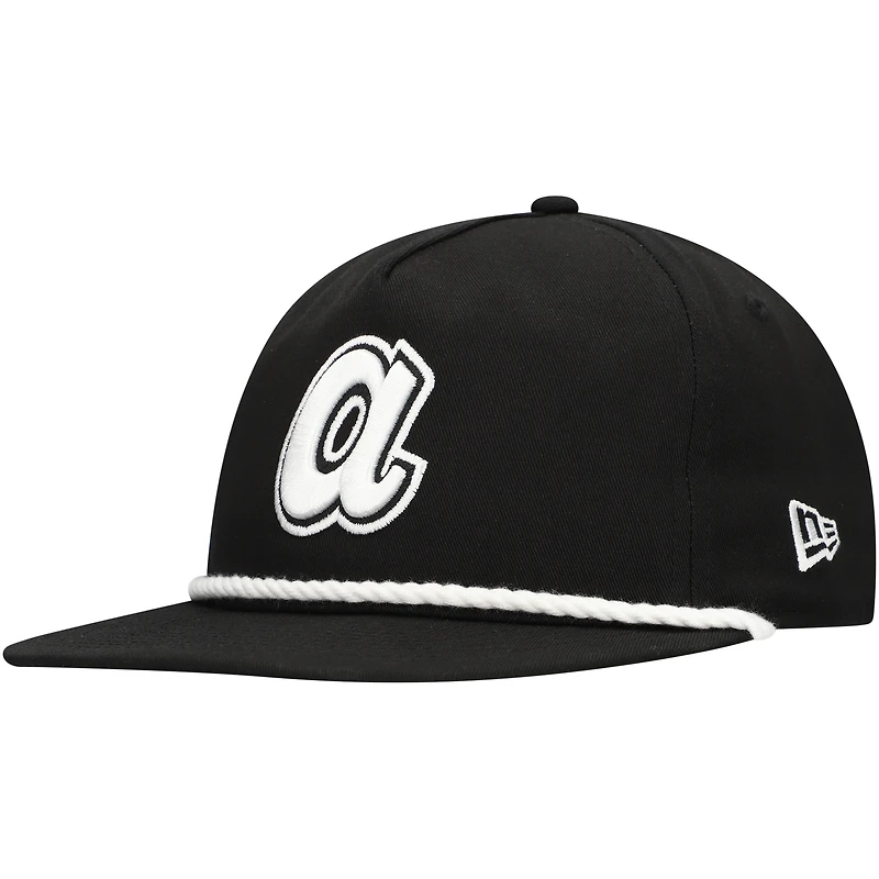 Men's New Era Black Atlanta Braves Golfer Snapback Hat