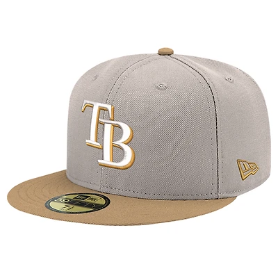 Men's New Era Khaki Tampa Bay Rays Stone Panama 59FIFTY Fitted Hat