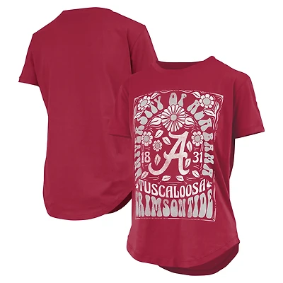 Women's Pressbox  Crimson Alabama Crimson Tide Irvine Floral Team Color T-Shirt