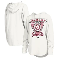 Women's Pressbox White Alabama Crimson Tide San Bruno Hoodie Long Sleeve T-Shirt
