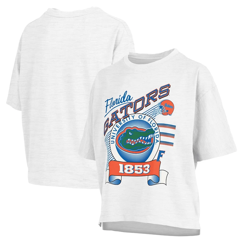 Women's Pressbox White Florida Gators Rock & Roll Slub T-Shirt