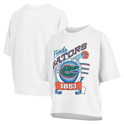 Women's Pressbox White Florida Gators Rock & Roll Slub T-Shirt