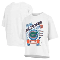 Women's Pressbox White Florida Gators Rock & Roll Slub T-Shirt
