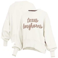 Women's Pressbox Cream Texas Longhorns Chelsea Oversized Pullover Sweatshirt