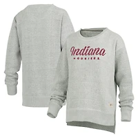 Women's Pressbox Heather Gray Indiana Hoosiers Torrington Pullover Sweatshirt