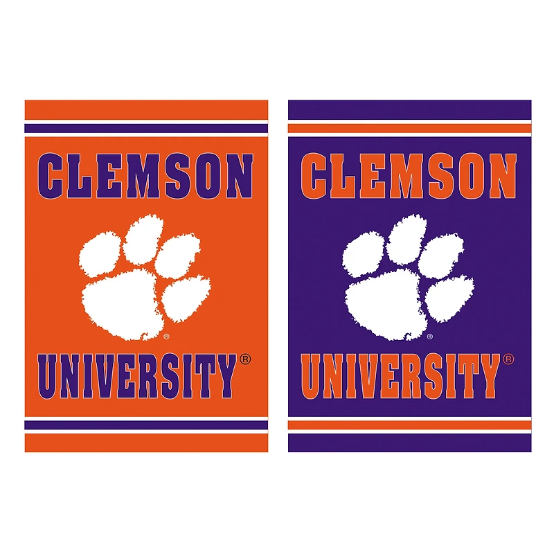 Clemson Tigers 12.5" x 18" Double-Sided Embossed Suede Garden Flag