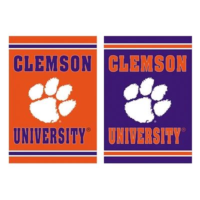 Clemson Tigers 12.5" x 18" Double-Sided Embossed Suede Garden Flag
