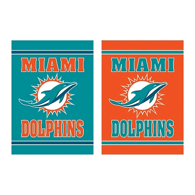 Miami Dolphins 12.5" x 18" Double-Sided Embossed Suede Garden Flag