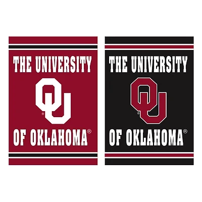 Oklahoma Sooners 12.5" x 18" Double-Sided Embossed Suede Garden Flag