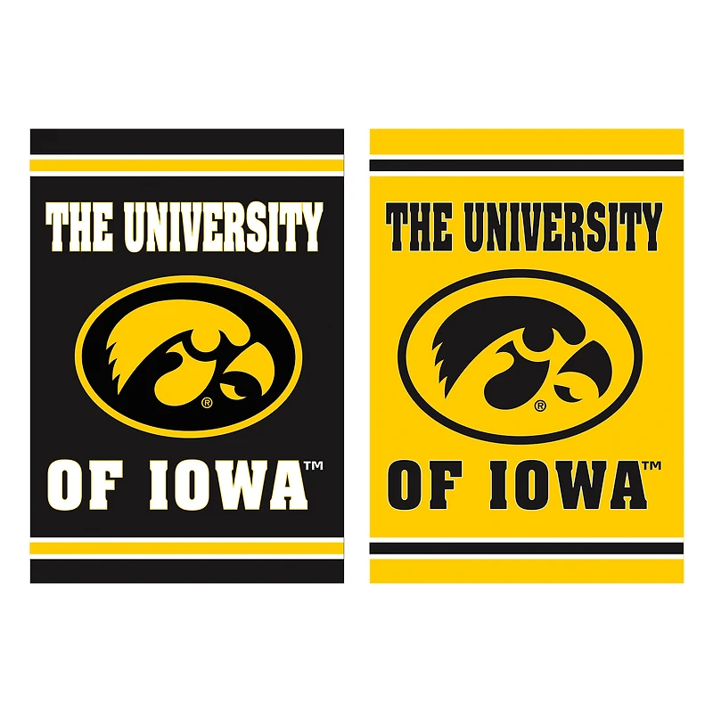 Iowa Hawkeyes 12.5" x 18" Double-Sided Embossed Suede Garden Flag