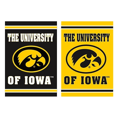 Iowa Hawkeyes 12.5" x 18" Double-Sided Embossed Suede Garden Flag