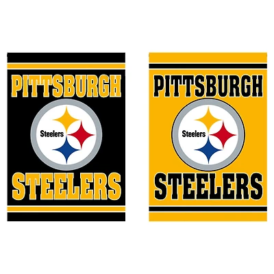 Pittsburgh Steelers 12.5" x 18" Double-Sided Embossed Suede Garden Flag