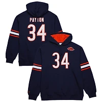 Men's Mitchell & Ness Walter Payton Navy Chicago Bears Retired Player Name & Number Pullover Hoodie