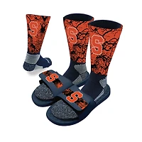 Youth ISlide Syracuse Orange Distressed Socks & Slide Sandals Bundle
