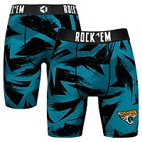 Men's Rock Em Socks  Teal Jacksonville Jaguars Game Paint Boxer Briefs