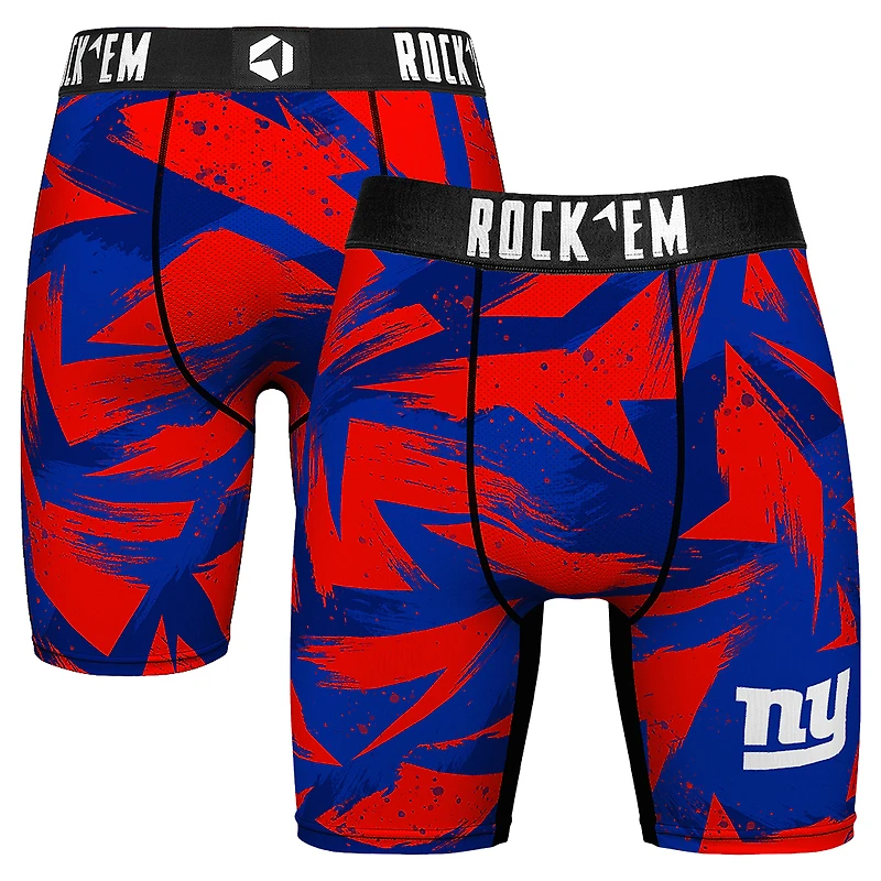 Men's Rock Em Socks Royal New York Giants Game Paint Boxer Briefs