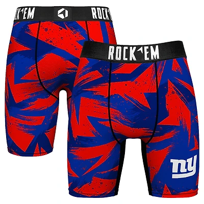 Men's Rock Em Socks  Royal New York Giants Game Paint Boxer Briefs