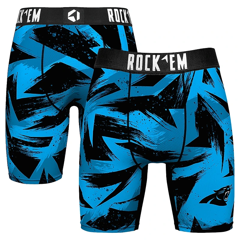 Men's Rock Em Socks Blue Carolina Panthers Game Paint Boxer Briefs