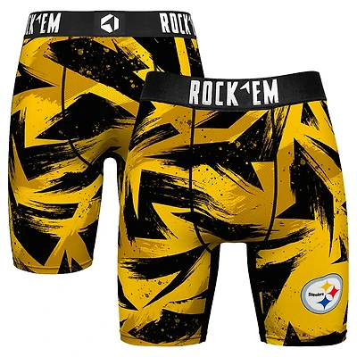 Men's Rock Em Socks  Gold Pittsburgh Steelers Game Paint Boxer Briefs