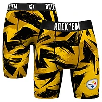 Men's Rock Em Socks  Gold Pittsburgh Steelers Game Paint Boxer Briefs