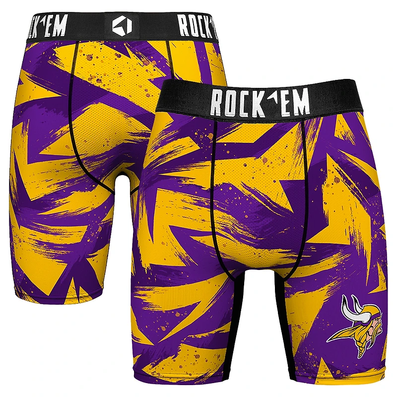 Men's Rock Em Socks Purple Minnesota Vikings Game Paint Boxer Briefs