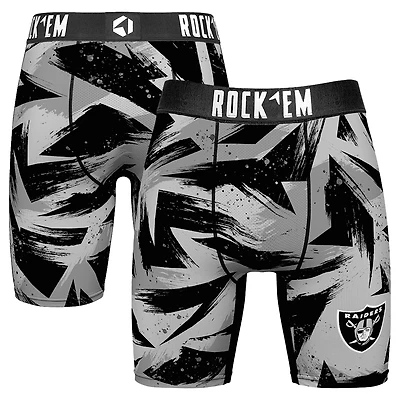 Men's Rock Em Socks  Silver Las Vegas Raiders Game Paint Boxer Briefs
