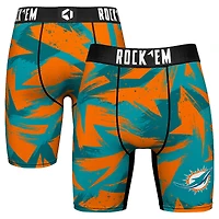 Men's Rock Em Socks  Aqua Miami Dolphins Game Paint Boxer Briefs