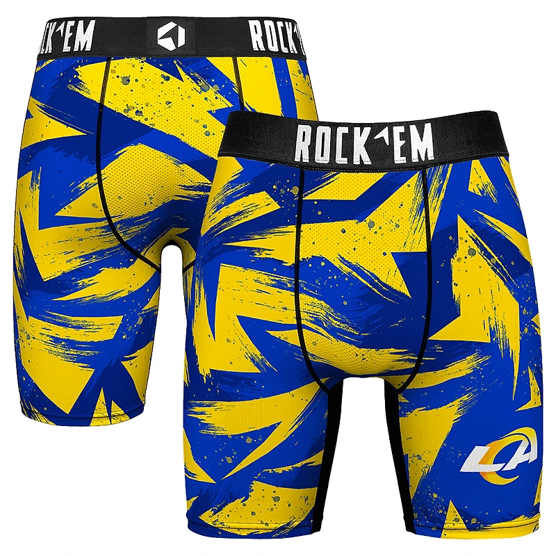 Men's Rock Em Socks Royal Los Angeles Rams Game Paint Boxer Briefs