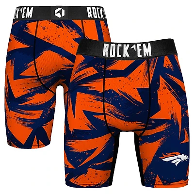 Men's Rock Em Socks  Navy Denver Broncos Game Paint Boxer Briefs