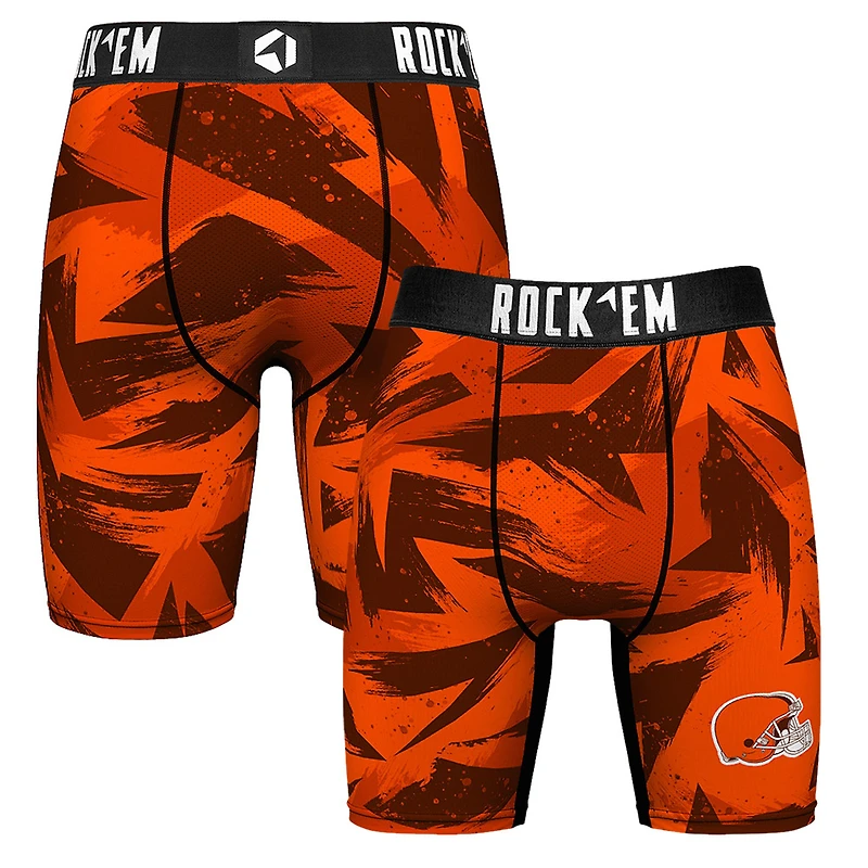 Men's Rock Em Socks Orange Cleveland Browns Game Paint Boxer Briefs