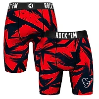 Men's Rock Em Socks  Navy Houston Texans Game Paint Boxer Briefs
