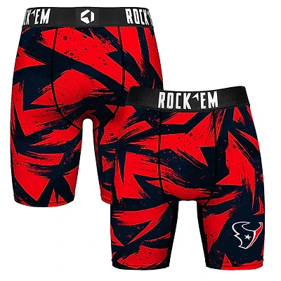 Men's Rock Em Socks  Navy Houston Texans Game Paint Boxer Briefs